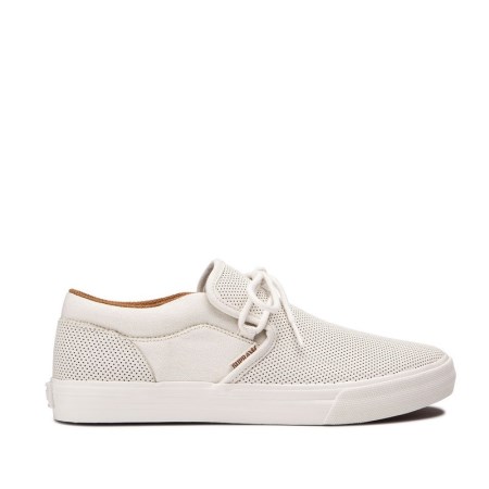 Supra Cuba Womens Low Tops Shoes White UK 65XNP